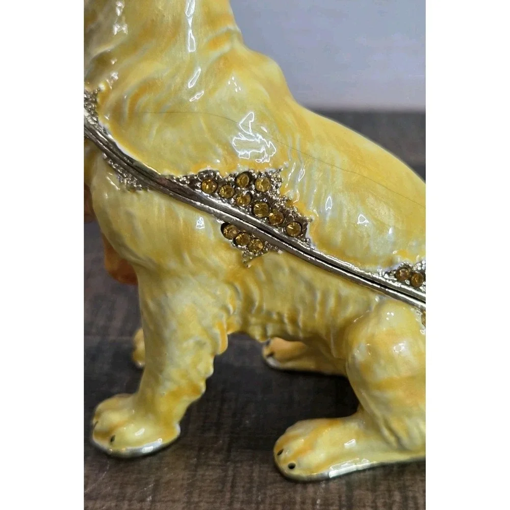 Ciel Jeweled Golden Retriever Dog. Hand Made With Swarovski Crystal Yellow